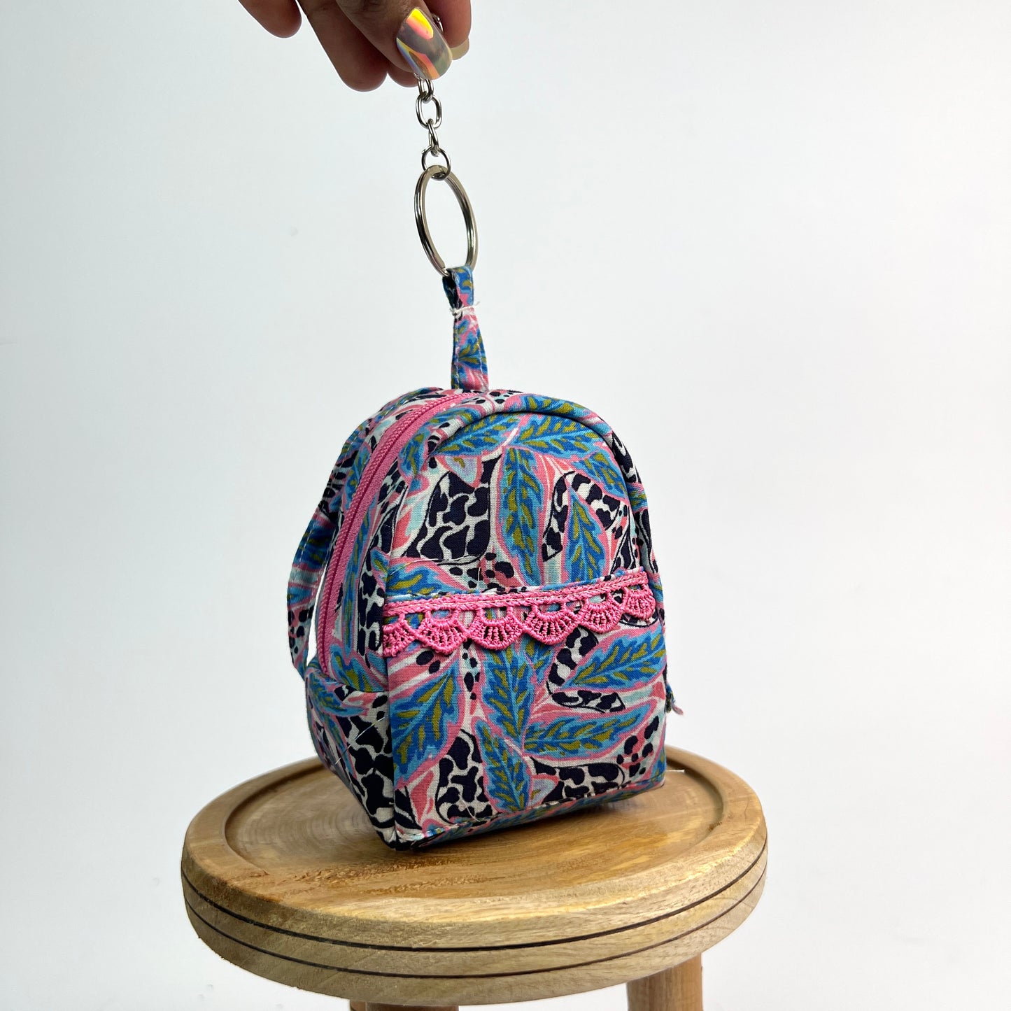 Blue Pink Key Charm