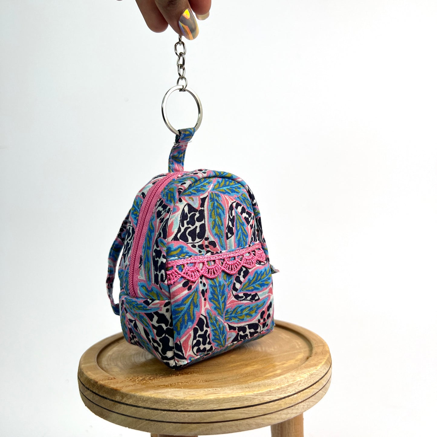 Blue Pink Key Charm